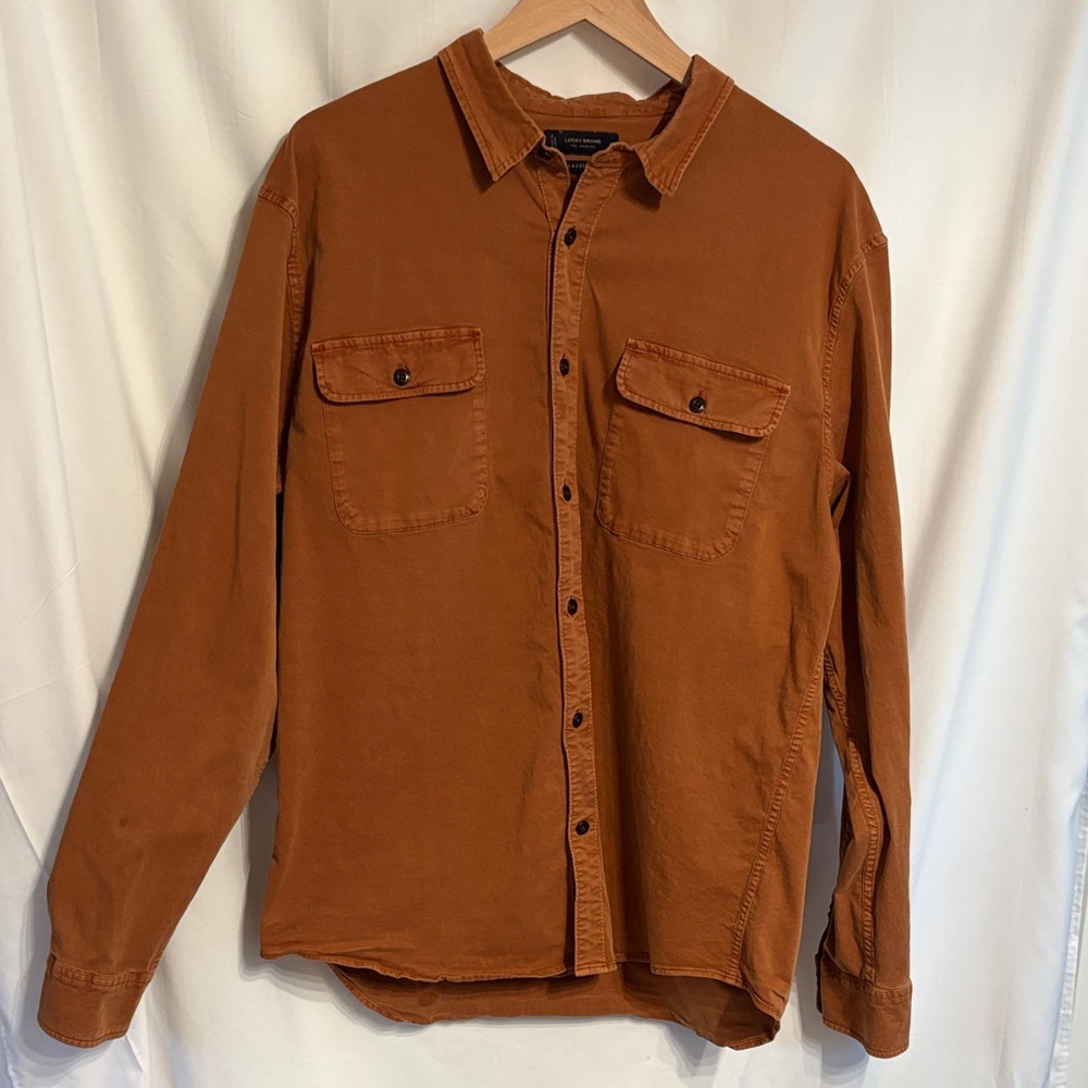 Lucky Brand Terracotta Classic Fit Men’s Shirt Cotton Viscose Blend SZ XL